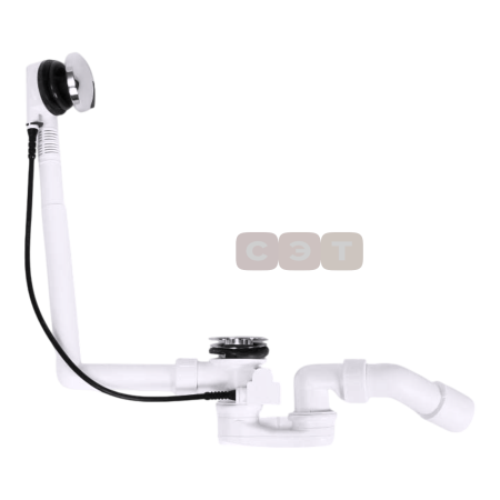 Слив/перелив для ванн Multiplex Visign M5 (автомат, DN40/50, l=150-260мм, сифон, отвод 45) (Viega)
