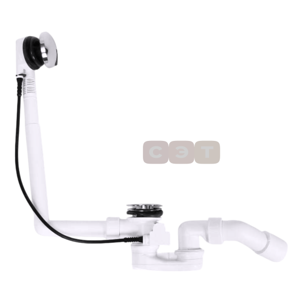 Слив/перелив для ванн Multiplex Visign M5 (автомат, DN40/50, l=150-260мм, сифон, отвод 45) (Viega)