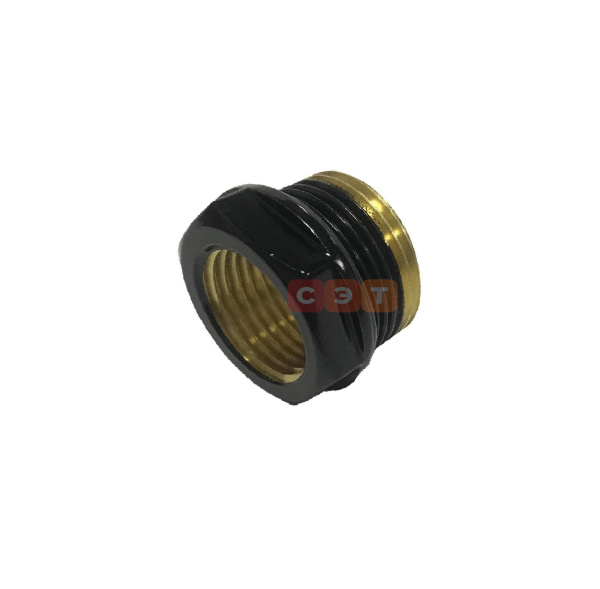 Переходник черный Ral9005 Нр 3/4' - Вр 1/2'