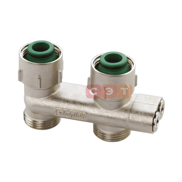 Узел нижнего подключения Exclusive Line D2/50 прямой ПЕРЕКРЕСТНЫЙ, 3/4x3/4" c конусными вставками 3/4"