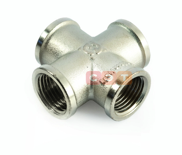 Крестовина латунная (никелированная)  1/2" General Fittings