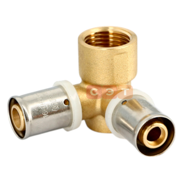 Водорозетка пресс с ВР (3х плоскостная) 16х1/2х16 Uni-Fitt