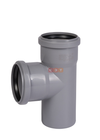 Тройник прямой раструбный 87*  75 / 75  HTEA ( серый )
