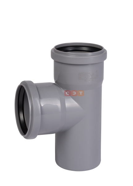 Тройник прямой раструбный 87*  75 / 75  HTEA ( серый )