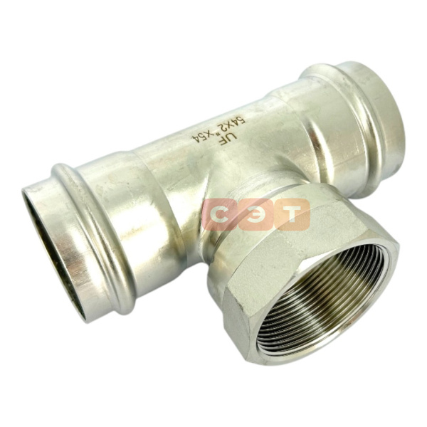 Тройник с ВР пресс нержавеющий  54х 1/2"х54  UniFitt