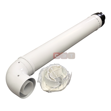 Комплект коаксиального дымохода PPR/Al   Camino Ø 80/125 мм  (труба с кончанием длиной 1000мм, отвод)