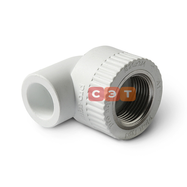 Угол белый с ВР полипропиленовый   20 х  1/2"  Pro Aqua