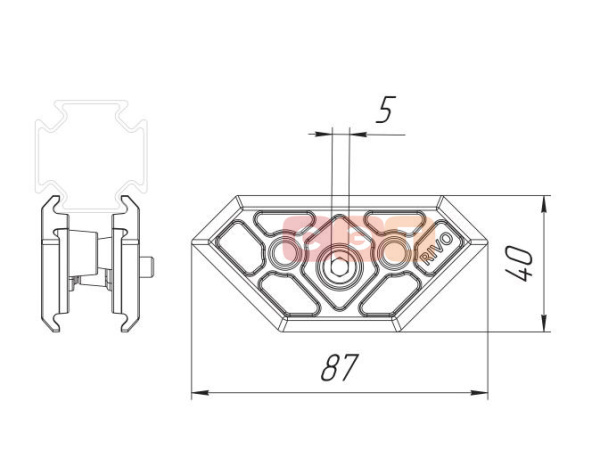 Соединение угловое 180°/90°/45° RIVO Fix