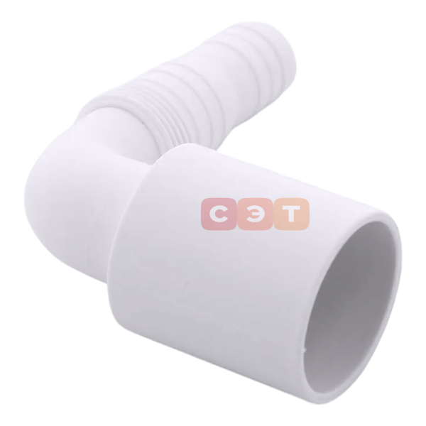 Адаптер под углом 90" для подключения слива бытовой техники, выход D=40мм, белый, McAlpine