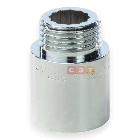 Удлинительная гайка усиленная латунная (хромированная)  1/2" х 25 General Fittings