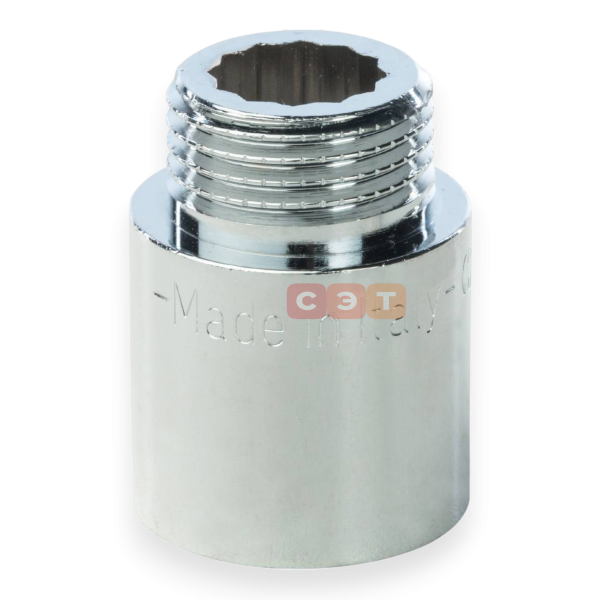 Удлинительная гайка усиленная латунная (хромированная)  1/2" х 25 General Fittings