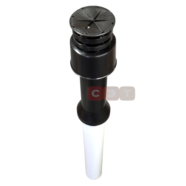 Вертикальный наконечник для коакс. трубы полипропиленовый диам. 60/100 мм - антиобледенительное исполнение