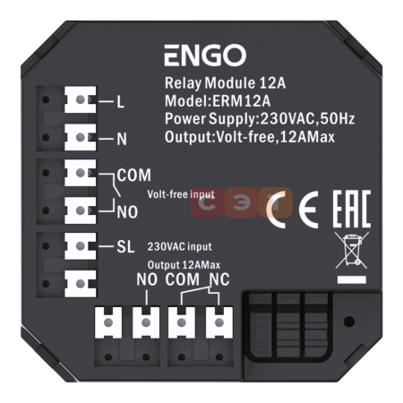 Модульное реле 12 A Engo  ERM-12A